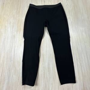 Eileen Fisher Black Mid Rise Cropped Stretch Casual Pull On Crop Pants Small